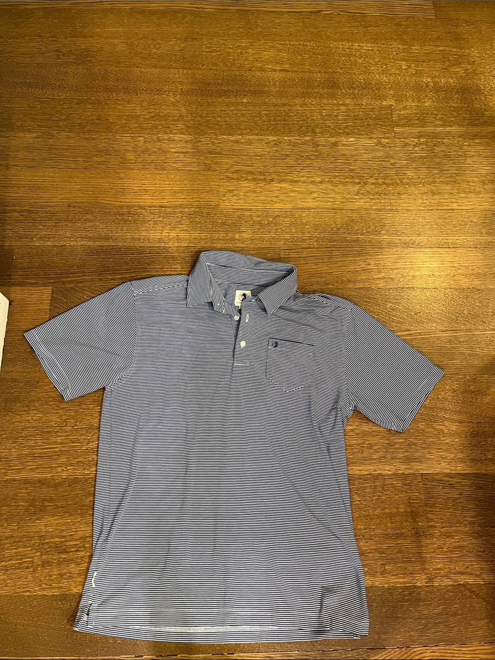 Duck Head Men's Navy & White Micro-Striped Polo